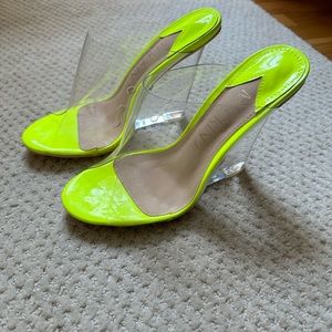 Mackin J clear wedge sandals